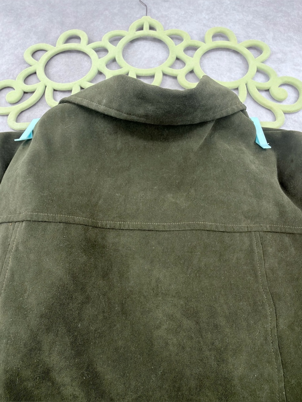 Tracy Evans Olive Green Suede Blazer Jacket - Picture 7 of 9